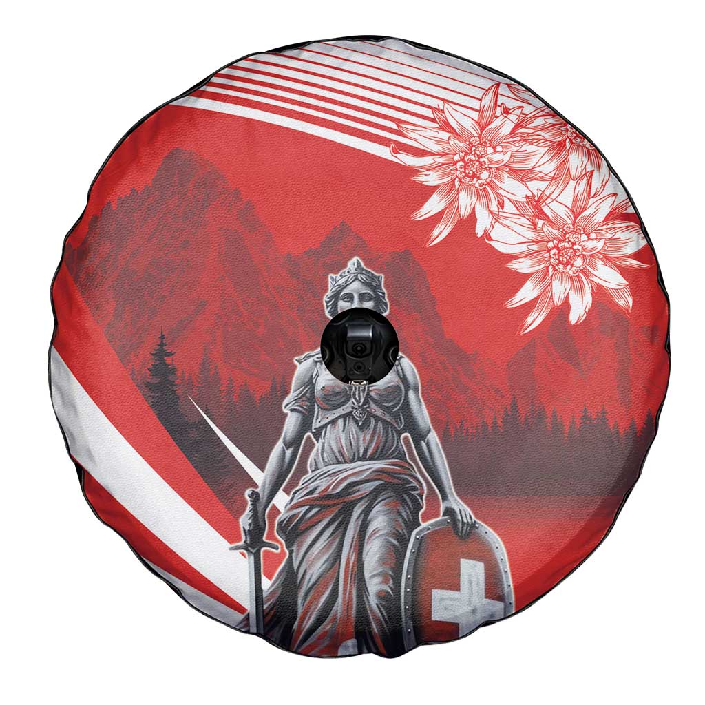 Switzerland Swiss National Day Spare Tire Cover Helvetia Matterhorn