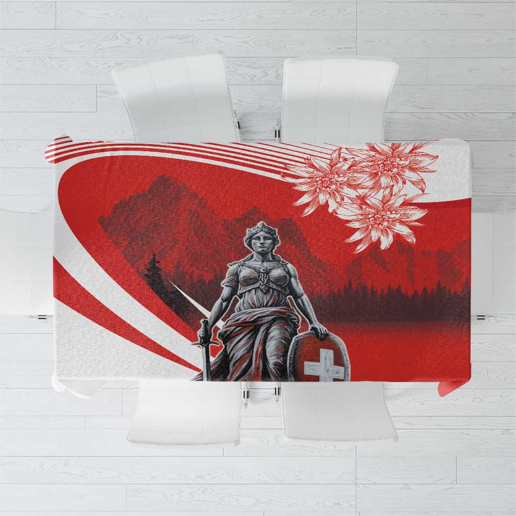 Switzerland Swiss National Day Tablecloth Helvetia Matterhorn