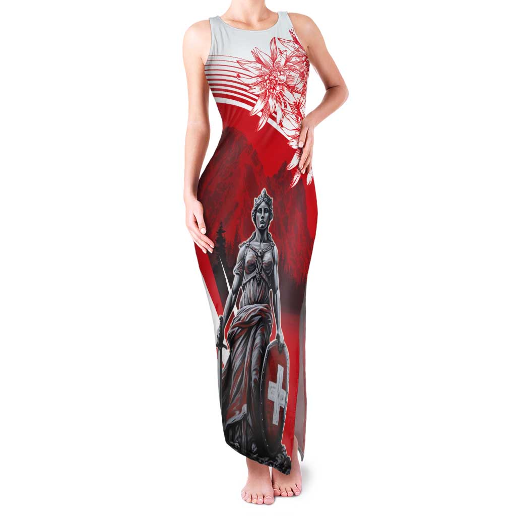 Switzerland Swiss National Day Tank Maxi Dress Helvetia Matterhorn