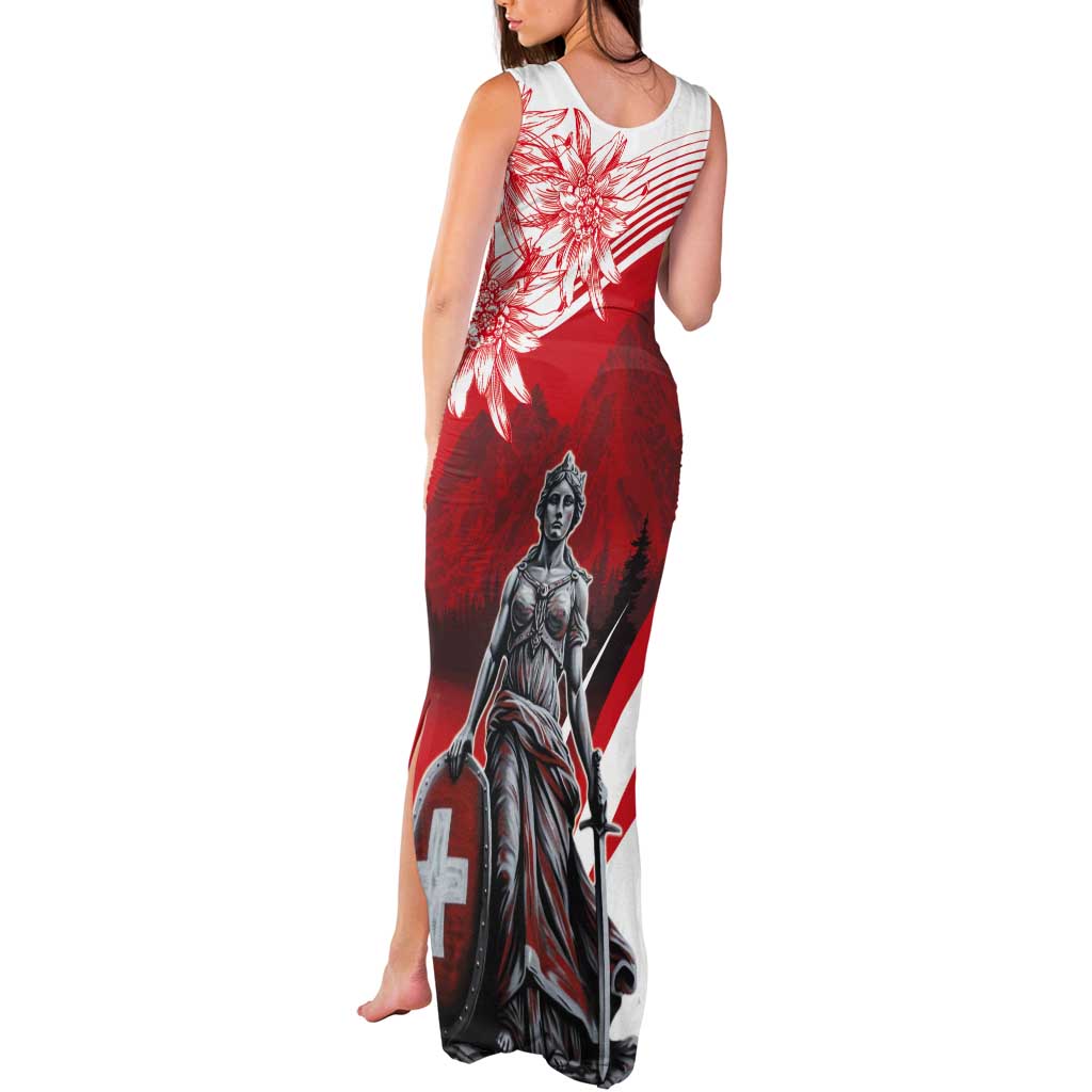 Switzerland Swiss National Day Tank Maxi Dress Helvetia Matterhorn