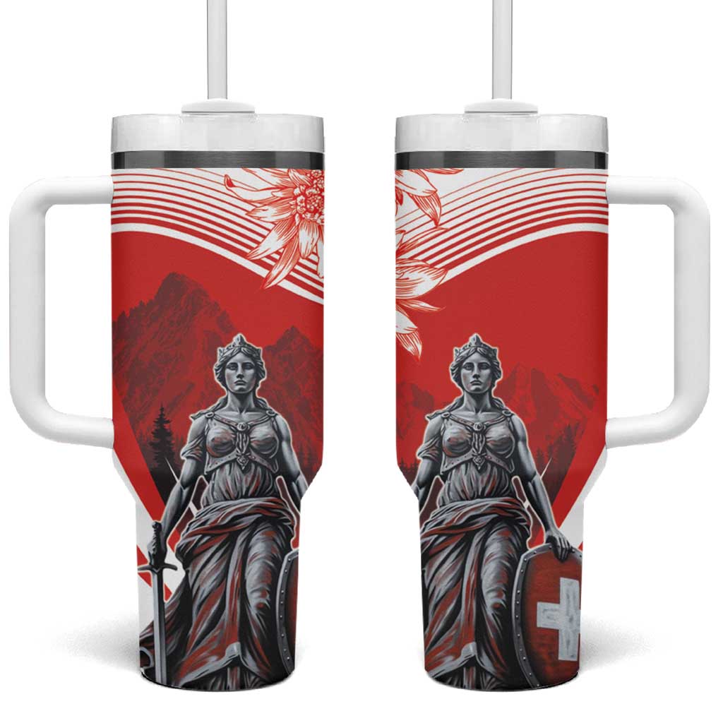 Switzerland Swiss National Day Tumbler With Handle Helvetia Matterhorn