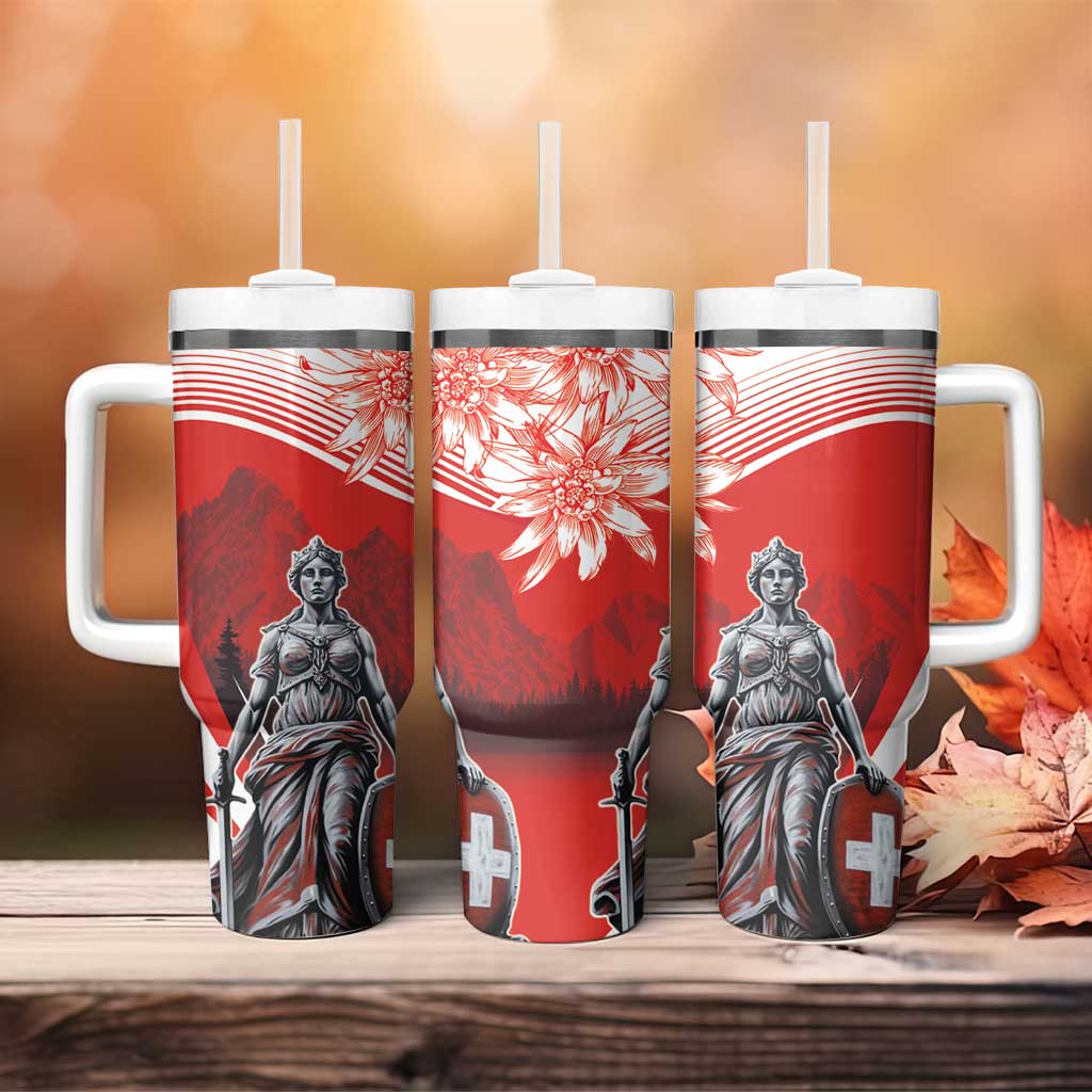 Switzerland Swiss National Day Tumbler With Handle Helvetia Matterhorn