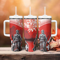 Switzerland Swiss National Day Tumbler With Handle Helvetia Matterhorn