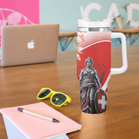 Switzerland Swiss National Day Tumbler With Handle Helvetia Matterhorn