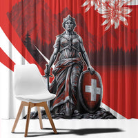 Switzerland Swiss National Day Window Curtain Helvetia Matterhorn