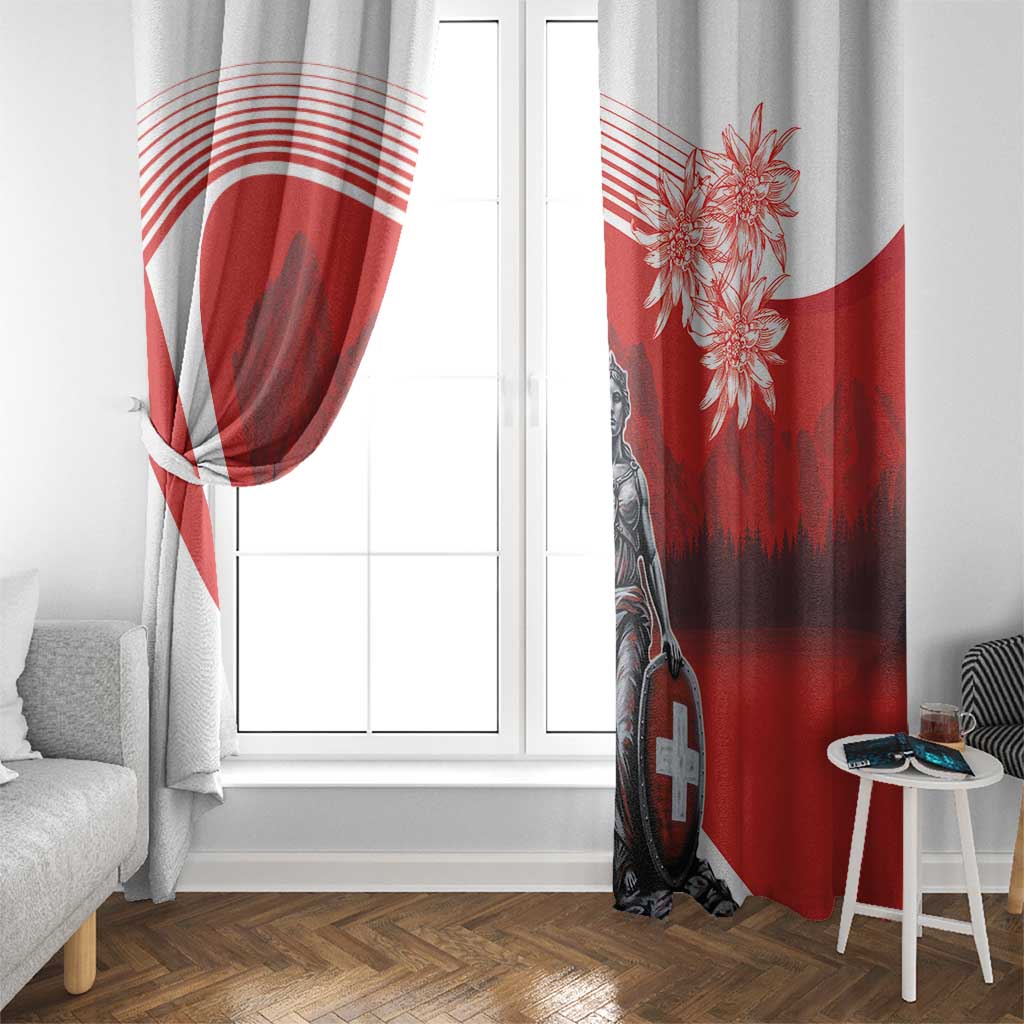 Switzerland Swiss National Day Window Curtain Helvetia Matterhorn