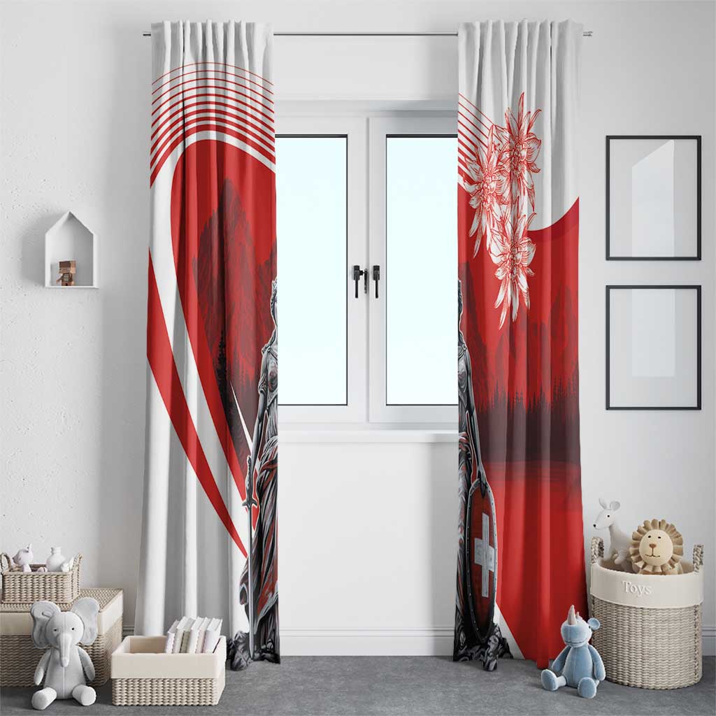 Switzerland Swiss National Day Window Curtain Helvetia Matterhorn