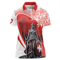 Switzerland Swiss National Day Women Polo Shirt Helvetia Matterhorn