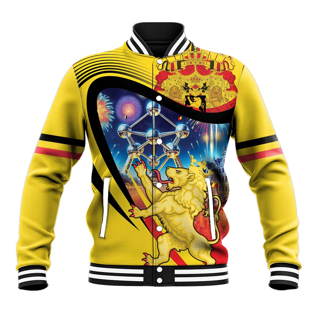 Belgium National Day Baseball Jacket Atomium Leo Belgicus