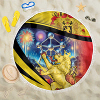 Belgium National Day Beach Blanket Atomium Leo Belgicus