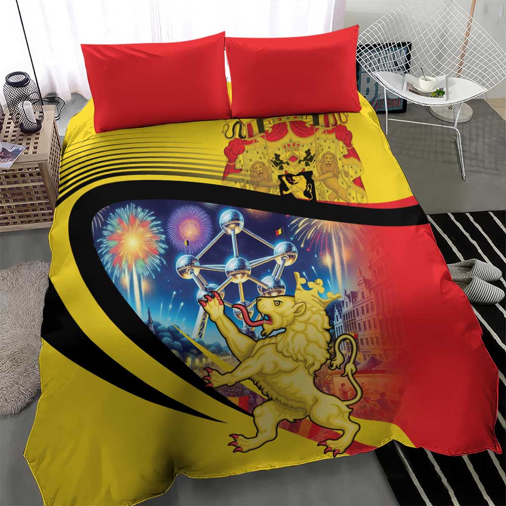 Belgium National Day Bedding Set Atomium Leo Belgicus
