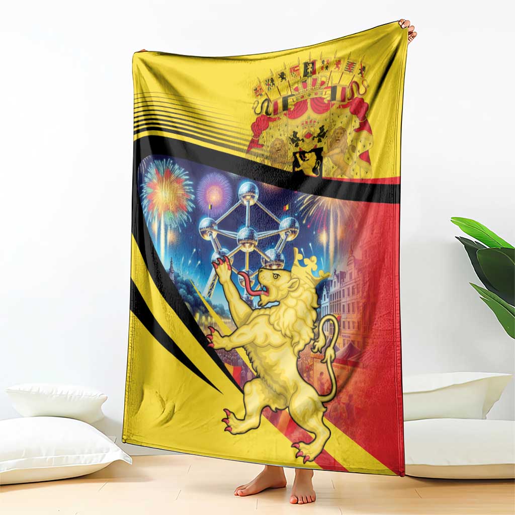 Belgium National Day Blanket Atomium Leo Belgicus