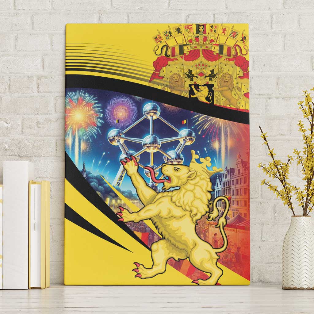 Belgium National Day Canvas Wall Art Atomium Leo Belgicus