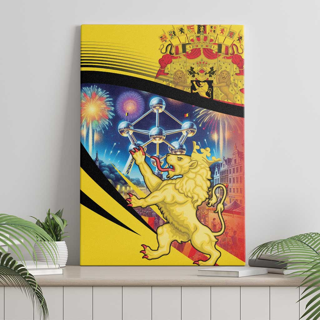 Belgium National Day Canvas Wall Art Atomium Leo Belgicus