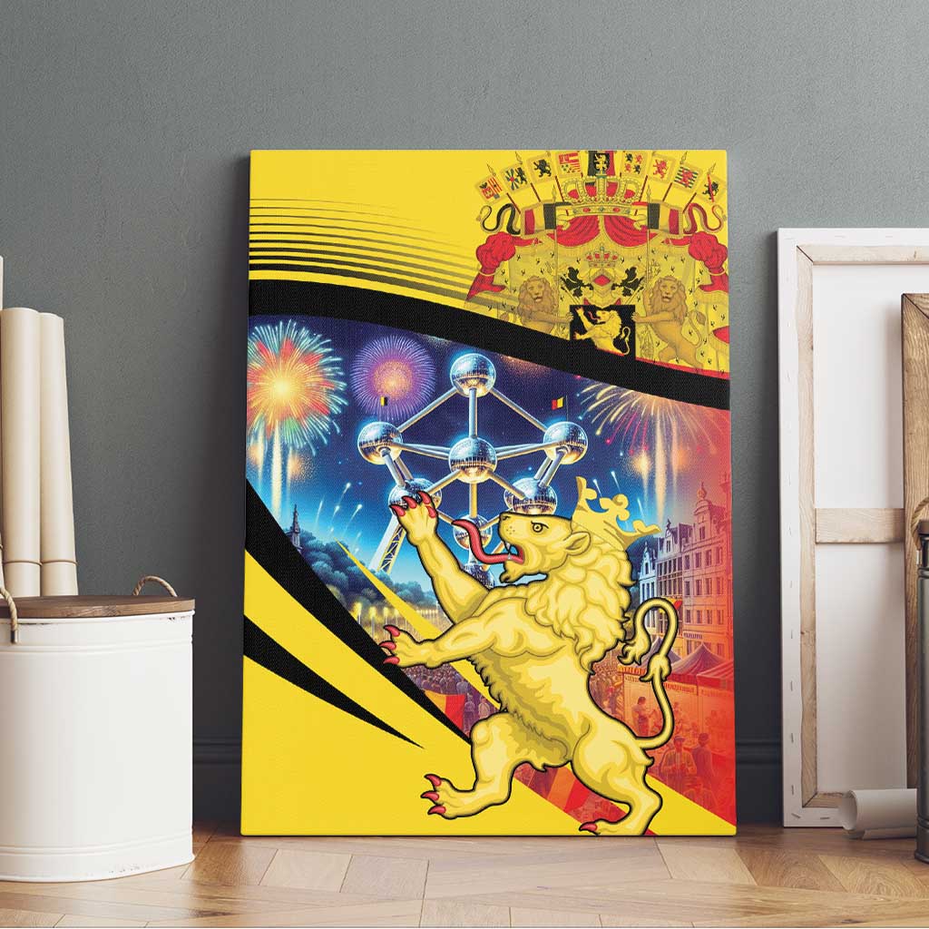 Belgium National Day Canvas Wall Art Atomium Leo Belgicus
