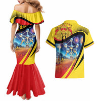Belgium National Day Couples Matching Mermaid Dress and Hawaiian Shirt Atomium Leo Belgicus