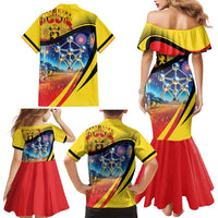Belgium National Day Family Matching Mermaid Dress and Hawaiian Shirt Atomium Leo Belgicus