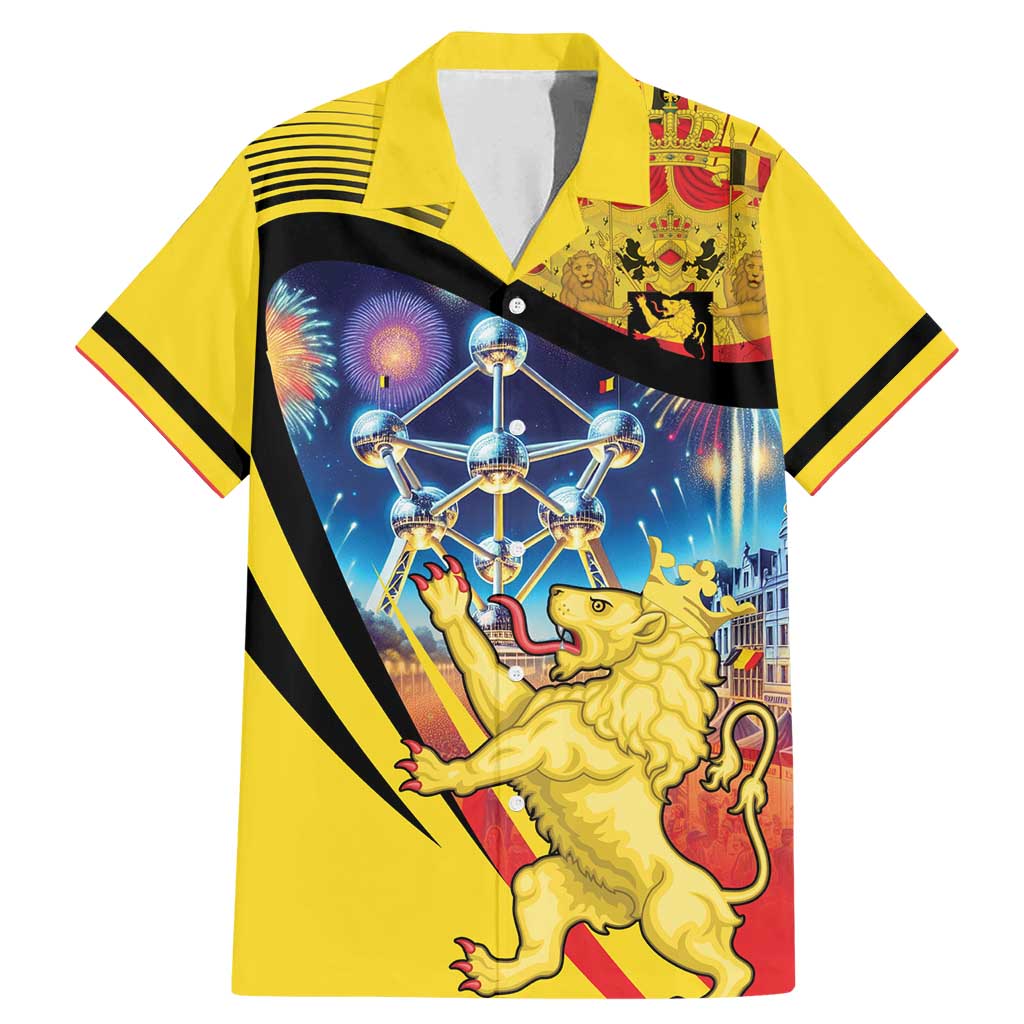 Belgium National Day Family Matching Mermaid Dress and Hawaiian Shirt Atomium Leo Belgicus