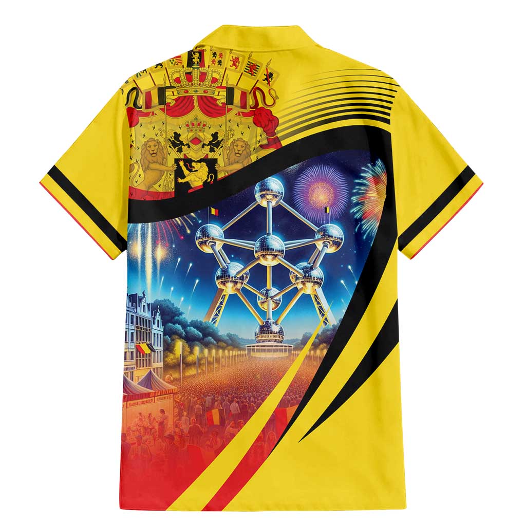 Belgium National Day Family Matching Mermaid Dress and Hawaiian Shirt Atomium Leo Belgicus