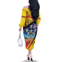 Belgium National Day Family Matching Off The Shoulder Long Sleeve Dress and Hawaiian Shirt Atomium Leo Belgicus