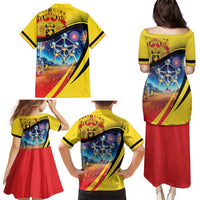 Belgium National Day Family Matching Puletasi and Hawaiian Shirt Atomium Leo Belgicus