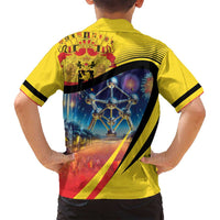 Belgium National Day Family Matching Tank Maxi Dress and Hawaiian Shirt Atomium Leo Belgicus