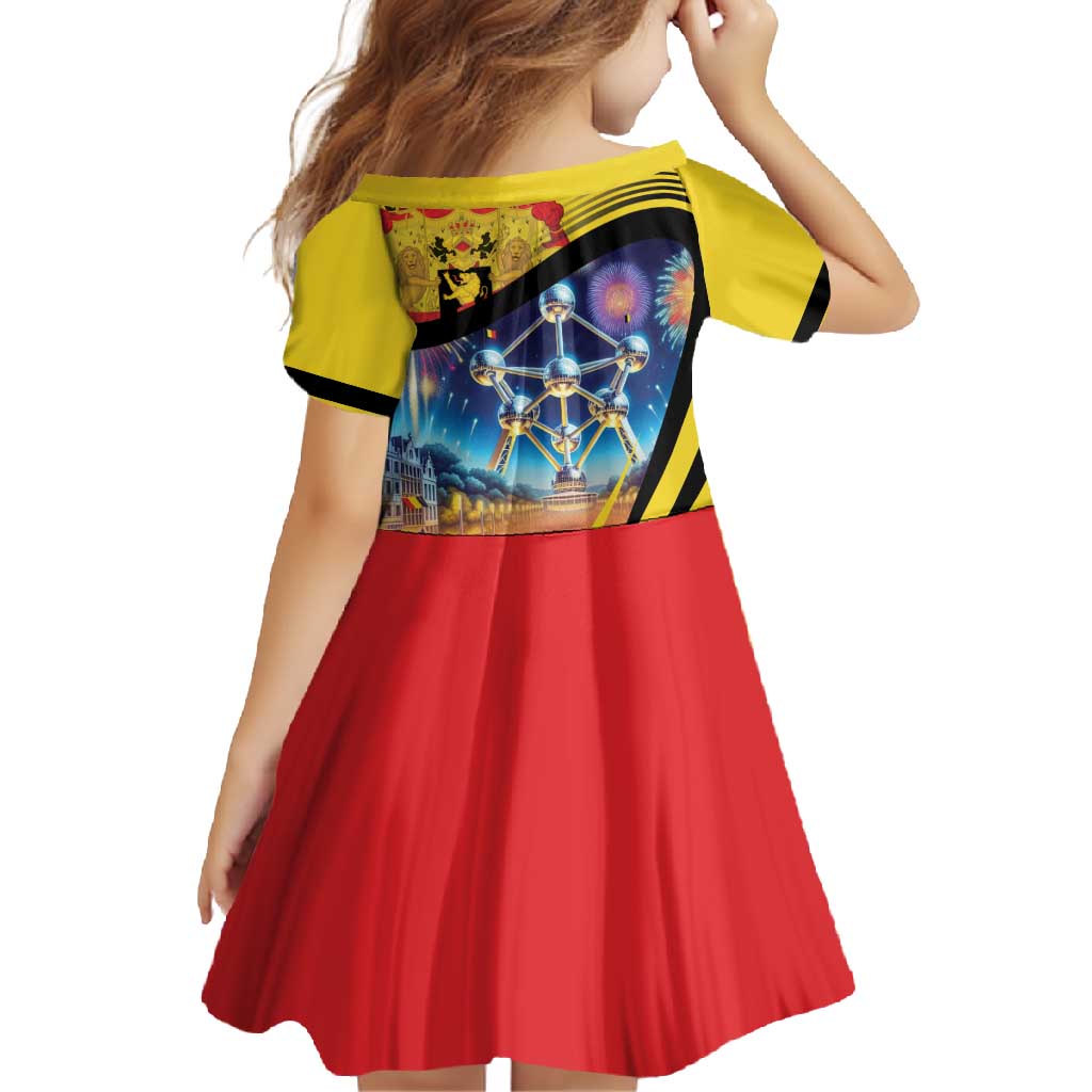 Belgium National Day Family Matching Tank Maxi Dress and Hawaiian Shirt Atomium Leo Belgicus