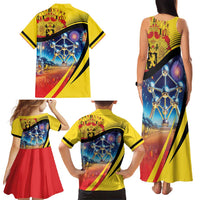 Belgium National Day Family Matching Tank Maxi Dress and Hawaiian Shirt Atomium Leo Belgicus