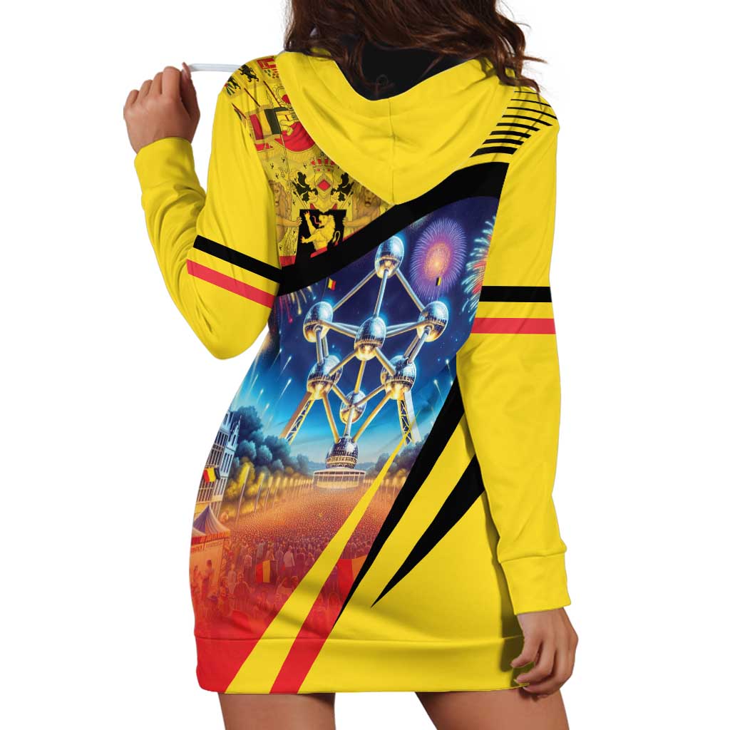 Belgium National Day Hoodie Dress Atomium Leo Belgicus
