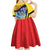 Belgium National Day Kid Short Sleeve Dress Atomium Leo Belgicus