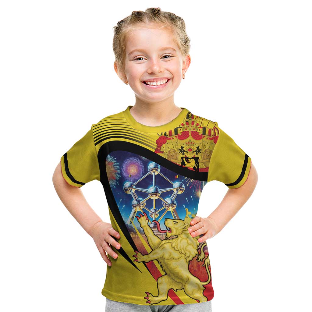 Belgium National Day Kid T Shirt Atomium Leo Belgicus