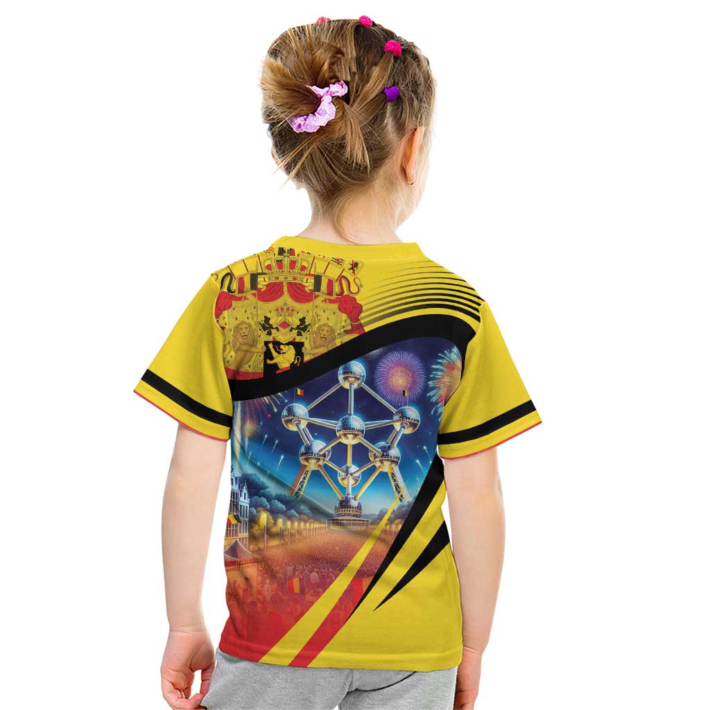 Belgium National Day Kid T Shirt Atomium Leo Belgicus