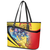 Belgium National Day Leather Tote Bag Atomium Leo Belgicus