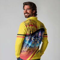 Belgium National Day Long Sleeve Polo Shirt Atomium Leo Belgicus