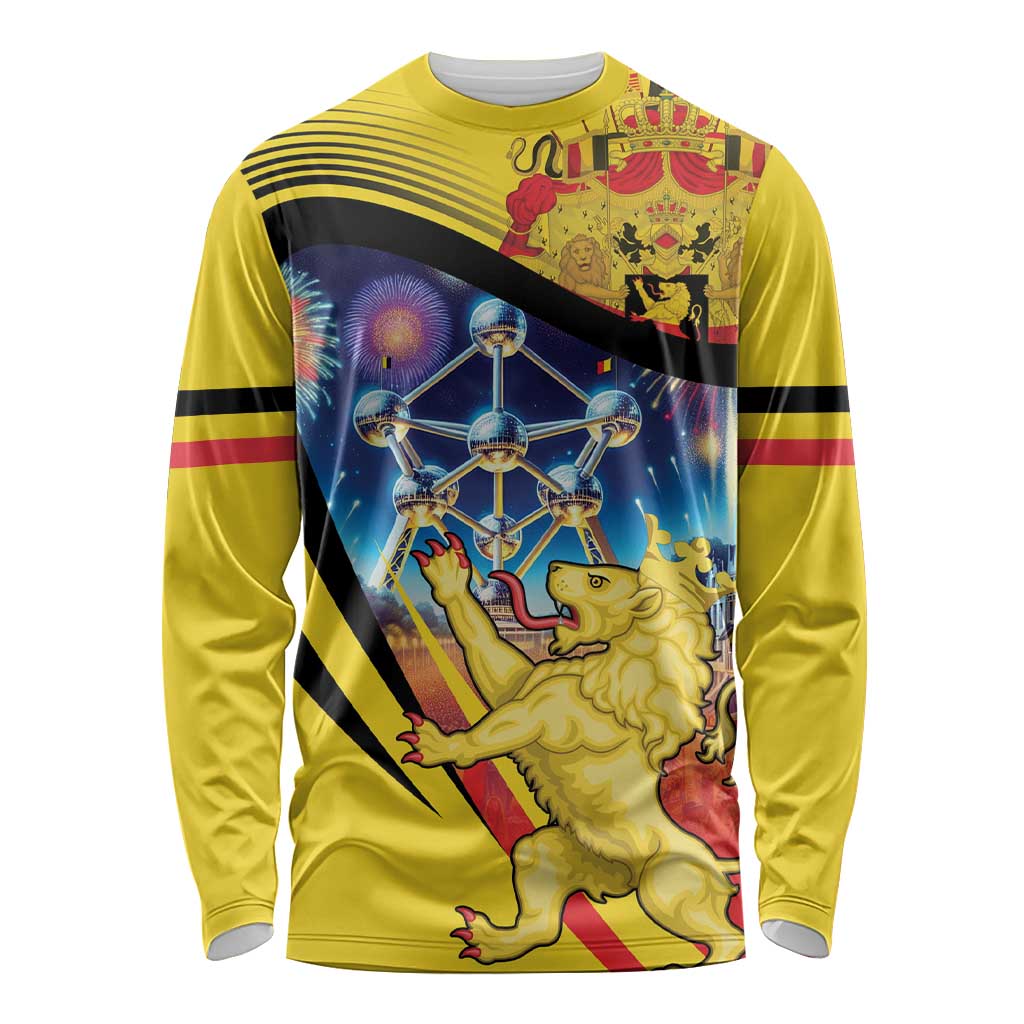 Belgium National Day Long Sleeve Shirt Atomium Leo Belgicus