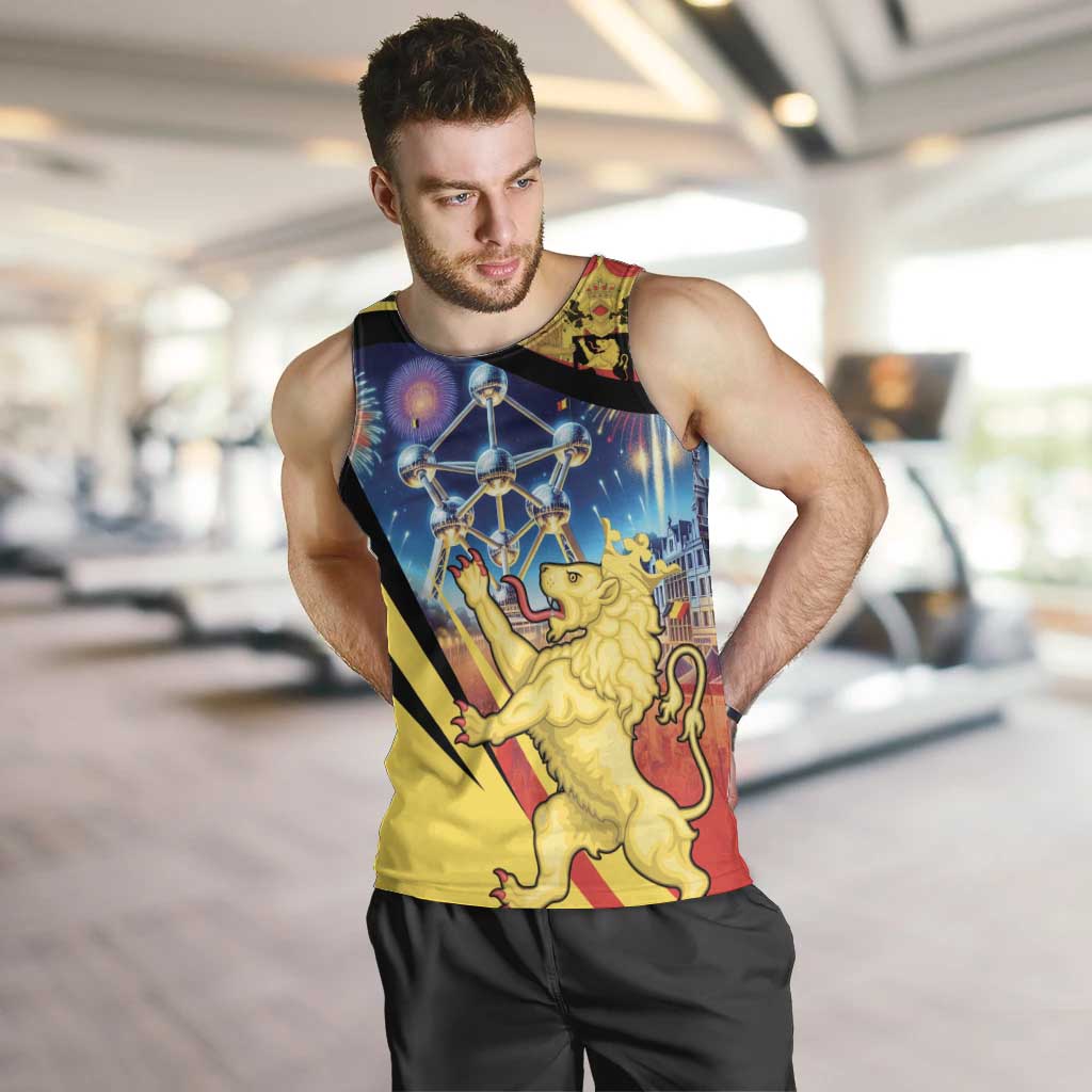 Belgium National Day Men Tank Top Atomium Leo Belgicus