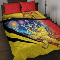 Belgium National Day Quilt Bed Set Atomium Leo Belgicus