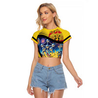 Belgium National Day Raglan Cropped T Shirt Atomium Leo Belgicus
