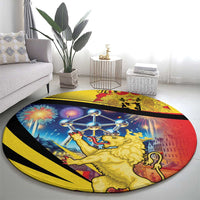 Belgium National Day Round Carpet Atomium Leo Belgicus