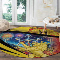 Belgium National Day Round Carpet Atomium Leo Belgicus