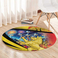 Belgium National Day Round Carpet Atomium Leo Belgicus