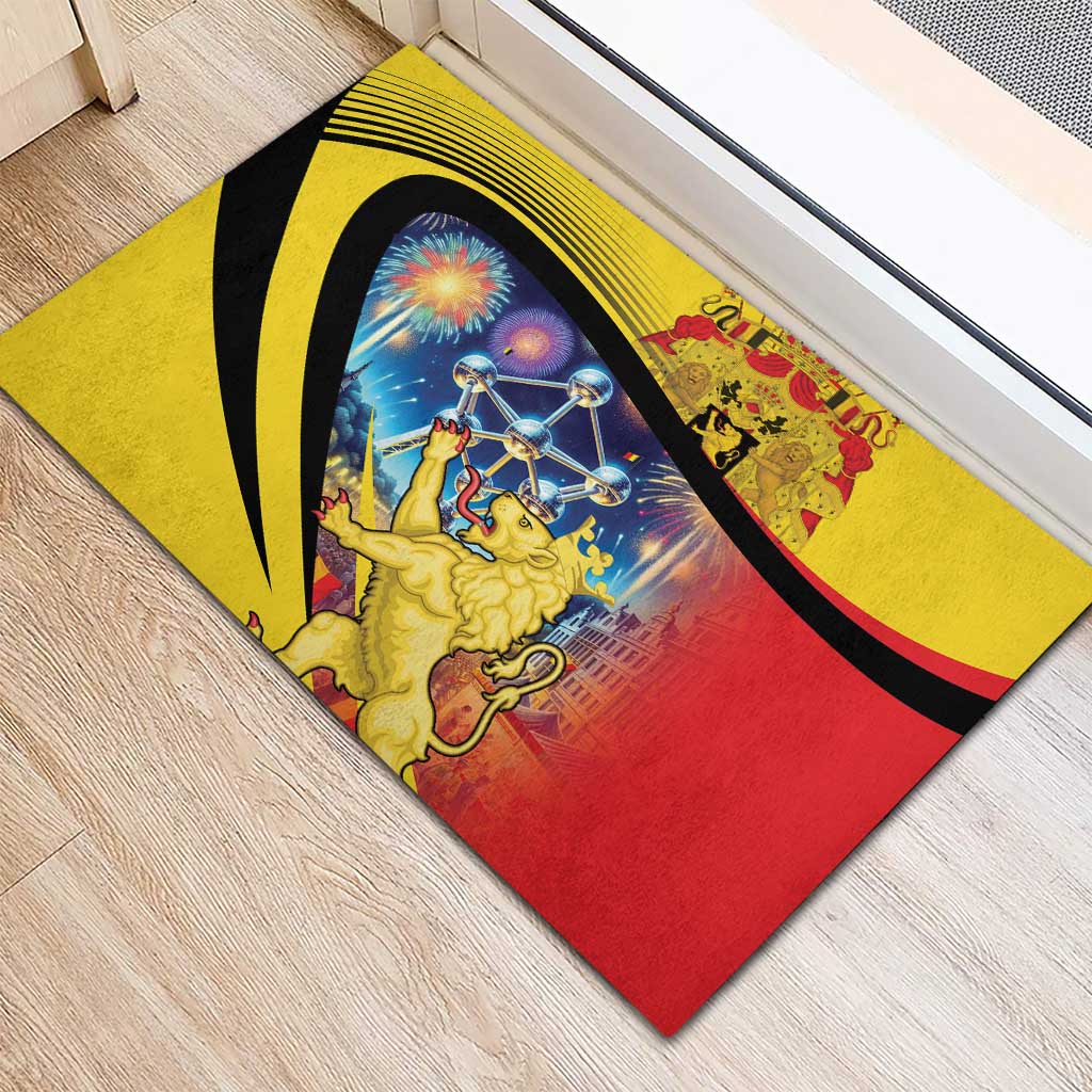 Belgium National Day Rubber Doormat Atomium Leo Belgicus