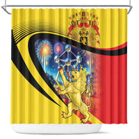 Belgium National Day Shower Curtain Atomium Leo Belgicus