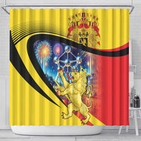 Belgium National Day Shower Curtain Atomium Leo Belgicus