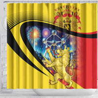 Belgium National Day Shower Curtain Atomium Leo Belgicus