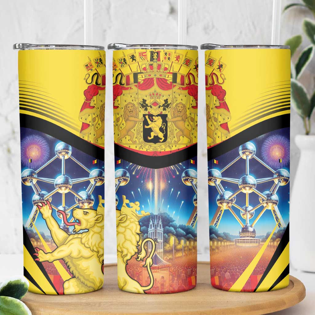 Belgium National Day Skinny Tumbler Atomium Leo Belgicus