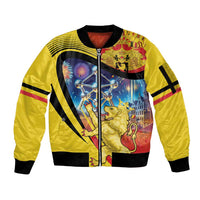 Belgium National Day Sleeve Zip Bomber Jacket Atomium Leo Belgicus