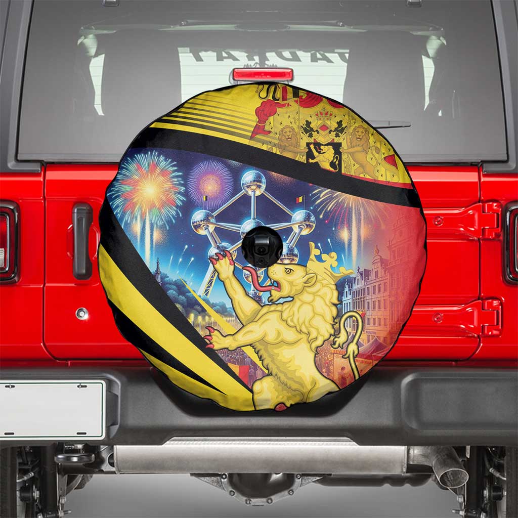 Belgium National Day Spare Tire Cover Atomium Leo Belgicus