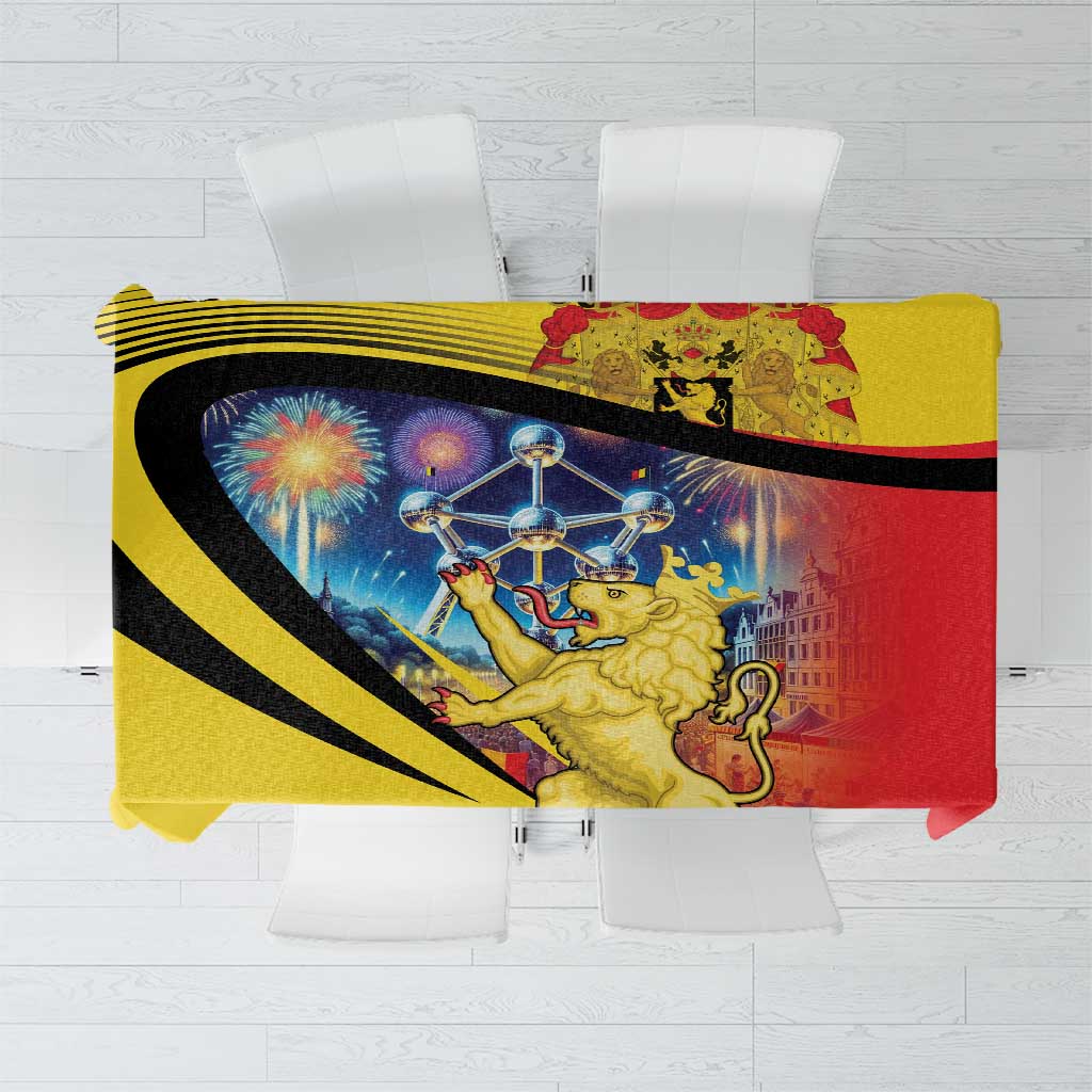 Belgium National Day Tablecloth Atomium Leo Belgicus