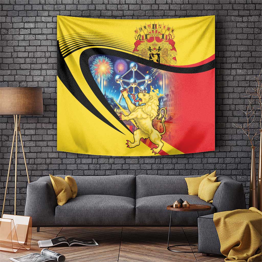 Belgium National Day Tapestry Atomium Leo Belgicus